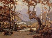 Elmer Wachtel Golder Autumn,Cajon Pass France oil painting artist